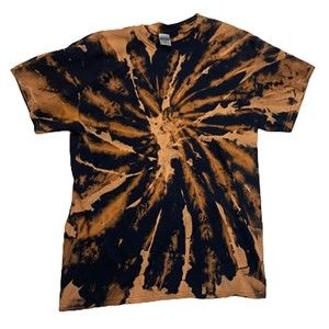Reverse Tie-Dyed Black and Brown T-Shirt